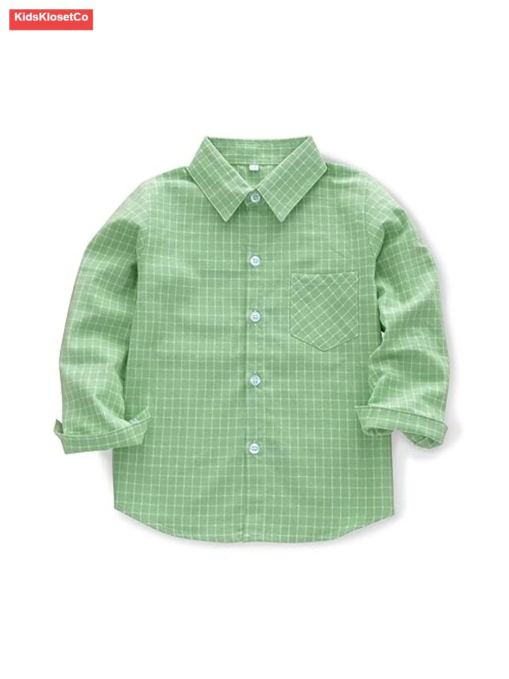 Boys Long Sleeve Button Down Oxford Plaid Dress Shirt